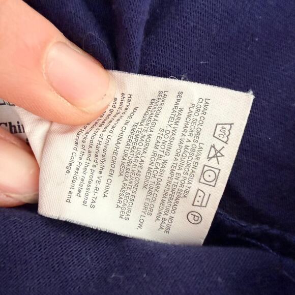 Vintage Harvard T-Shirt Navy Blue Logo Crew Neck Short Sleeve Womens Large - Picture 10 of 12